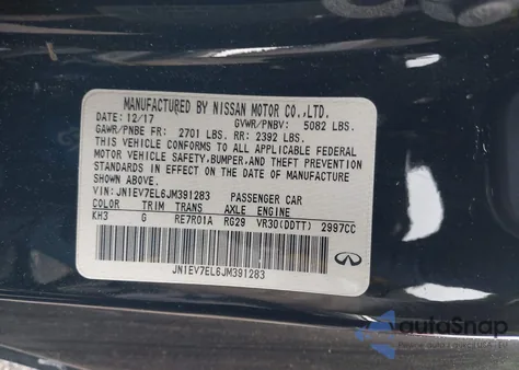 2018 Infiniti Q60 3.0T Luxe from USA, damaged, VIN JN1EV7EL6JM391283